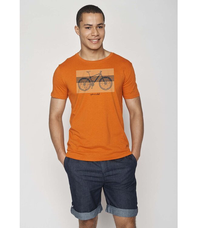 GREENBOMB •• T-shirt Bike Urban Cycle Guide| Black Heather Orange