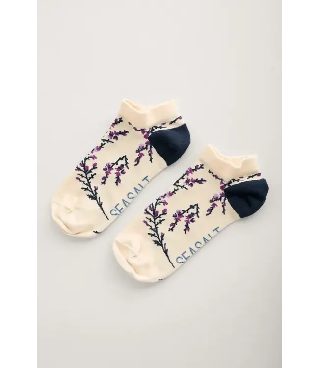 SEASALT CORNWALL •• Women's Arty Trainer Socks | Heather Sketch Chalk