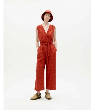 THINKING MU •• Jumpsuit Orangered Cuadrito Winona