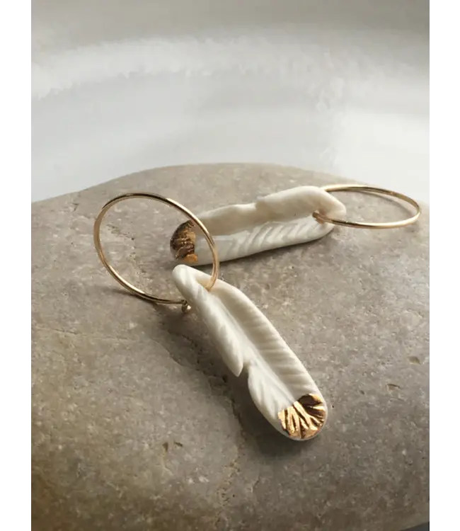 Hart&Ziel Design •• •• Oorringen - Veertje