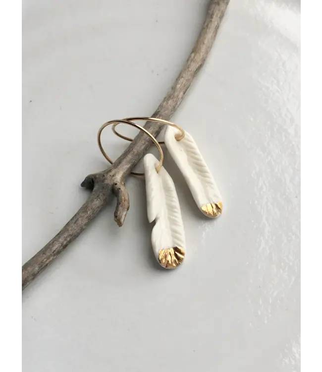 Hart&Ziel Design •• •• Oorringen - Veertje