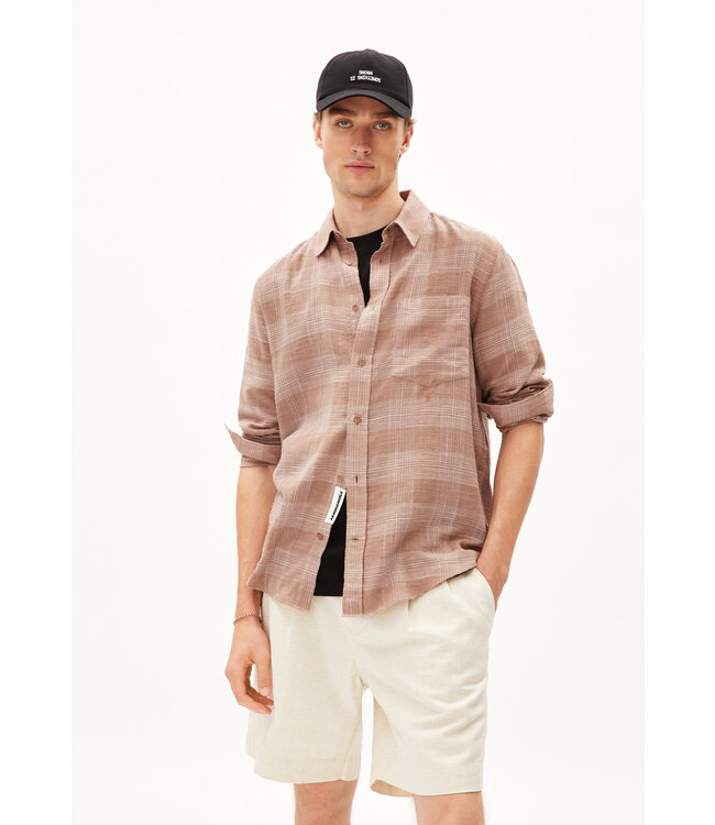ARMEDANGELS •• Overhemd Flaavien | Cinnamon dust- grey blush