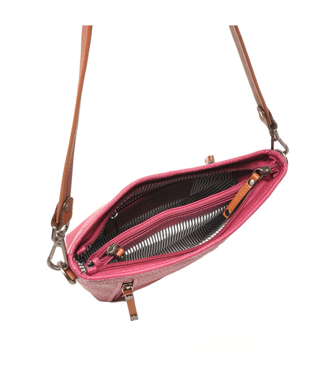 Berba •• Leren schoudertas Chamonix | Magenta