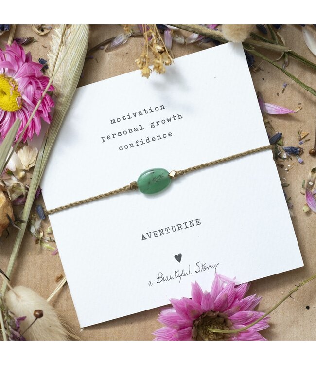 A BEAUTIFUL STORY •• Gemstone Card Aventurijn Gold