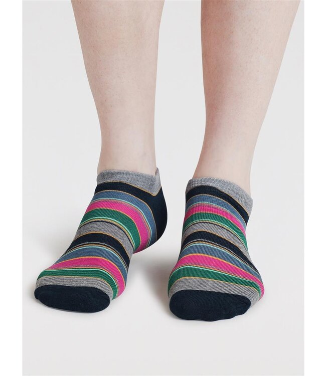 THOUGHT  •• Ady Bike & Stripe Bamboo 3 Pack Trainer Socks