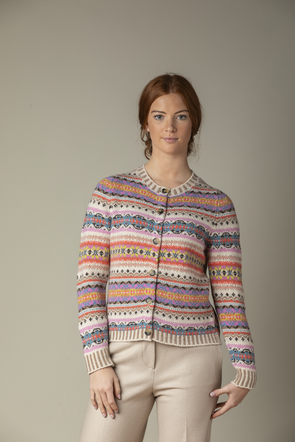 Kinross Cardigan Coral De Groene Knoop Green Lifestyle Store