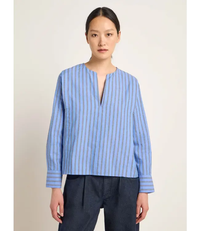 LANIUS •• Striped Blouse OCS | Frozen blue - Black | Streifenbluse