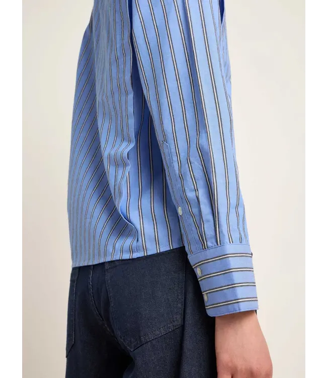 LANIUS •• Striped Blouse OCS | Frozen blue - Black | Streifenbluse