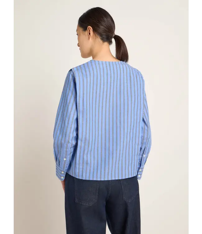 LANIUS •• Striped Blouse OCS | Frozen blue - Black | Streifenbluse