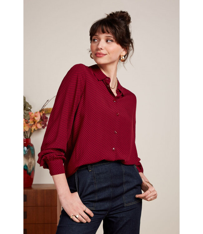 KING LOUIE •• Maisie Blouse Piper | Cabernet Red