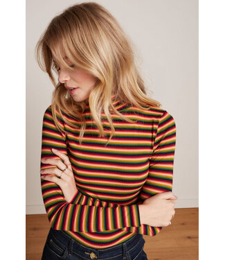 KING LOUIE •• Rollneck Top Mimmi Stripe | Cabernet red