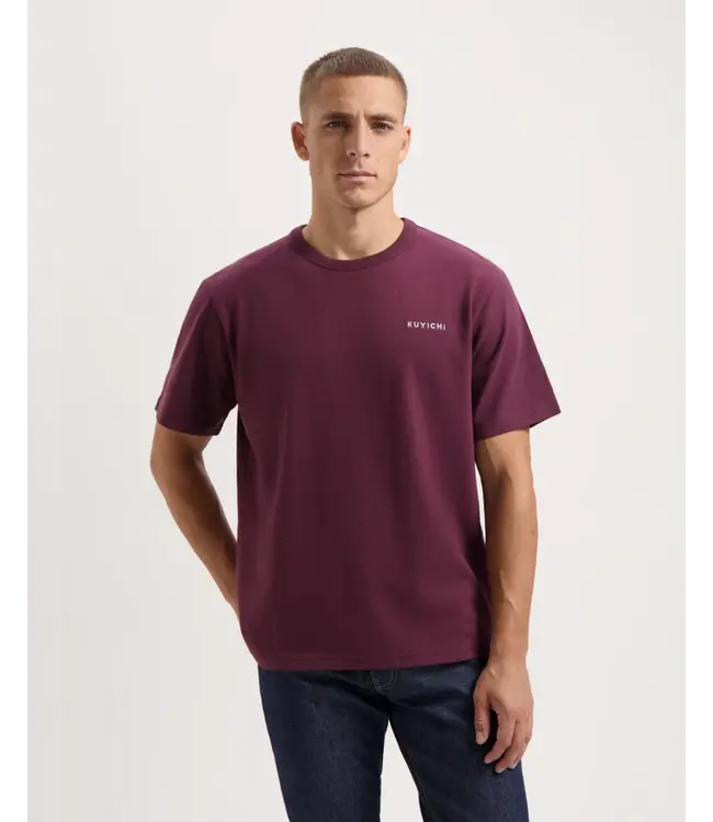 KUYICHI •• Liam Heavyweight Signature Tee | Wine Red