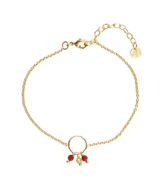A BEAUTIFUL STORY •• Careful Carnelian Citrine Bracelet GP | Goud