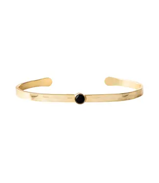 A BEAUTIFUL STORY •• Sensitive Black Onyx Bracelet GP | Goud