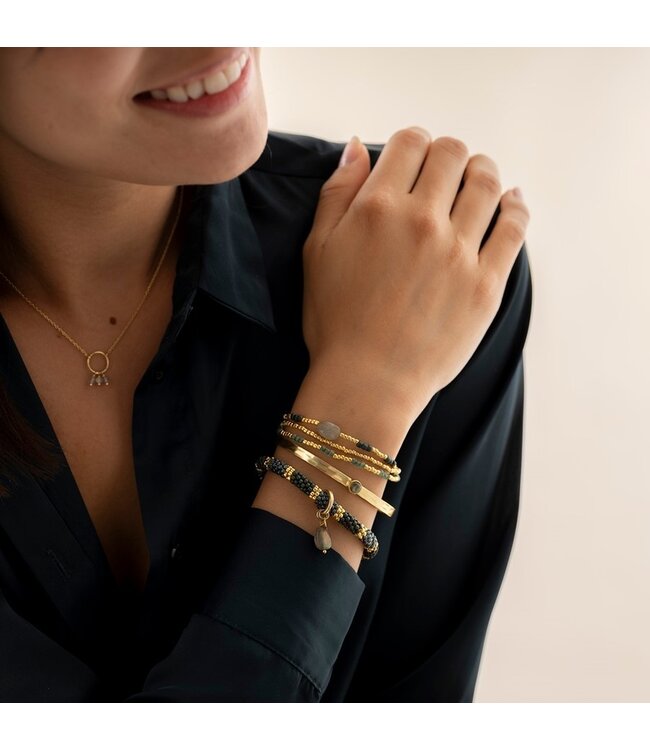 A BEAUTIFUL STORY •• Sensitive Labradorite Bracelet GP | Goud
