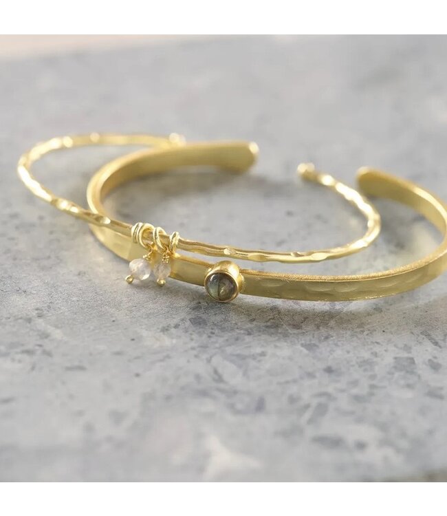 A BEAUTIFUL STORY •• Sensitive Labradorite Bracelet GP | Goud