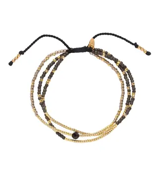 A BEAUTIFUL STORY •• Sensation Black Onyx Bracelet GC | Goud