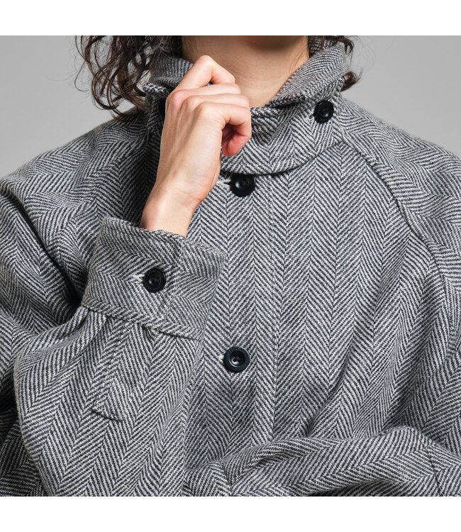 DEDICATED. •• Wool Jacket Nabben Herringbone | Black