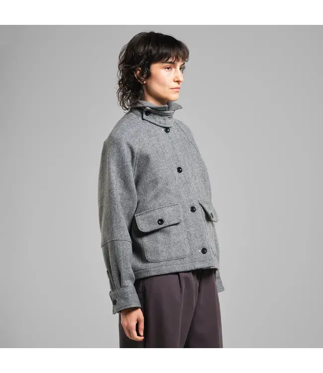 DEDICATED. •• Wool Jacket Nabben Herringbone | Black