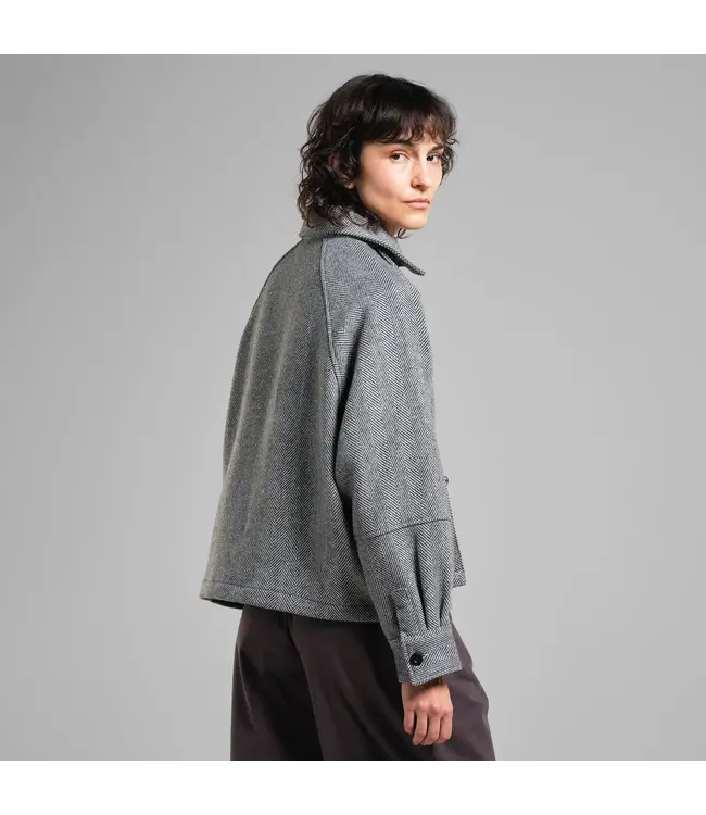 DEDICATED. •• Wool Jacket Nabben Herringbone | Black