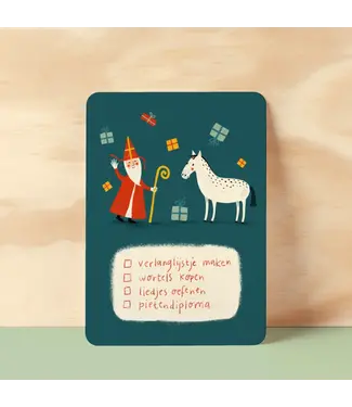 Illu-ster •• Ansichtkaart | Sint checklist