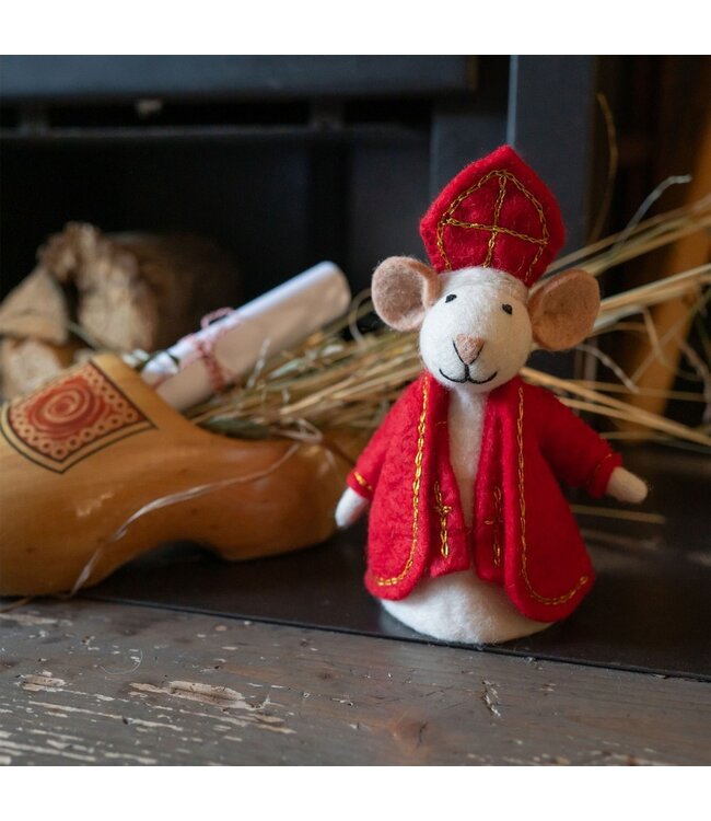 SJAAL MET VERHAAL  •• Decoratie muis |  Sintermuis