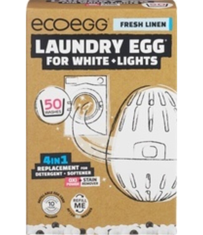 EcoEgg •• Laundry Egg  - Fresh Linen | 50 Wasjes | Witte en lichte was