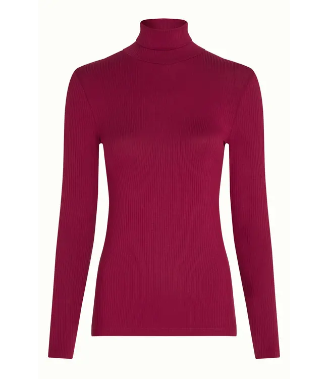 KING LOUIE •• Rollneck Top Uni Rib | Beaujolais Red