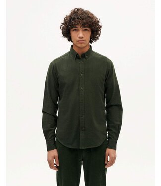 THINKING MU •• Microchecks Ant Shirt | Green
