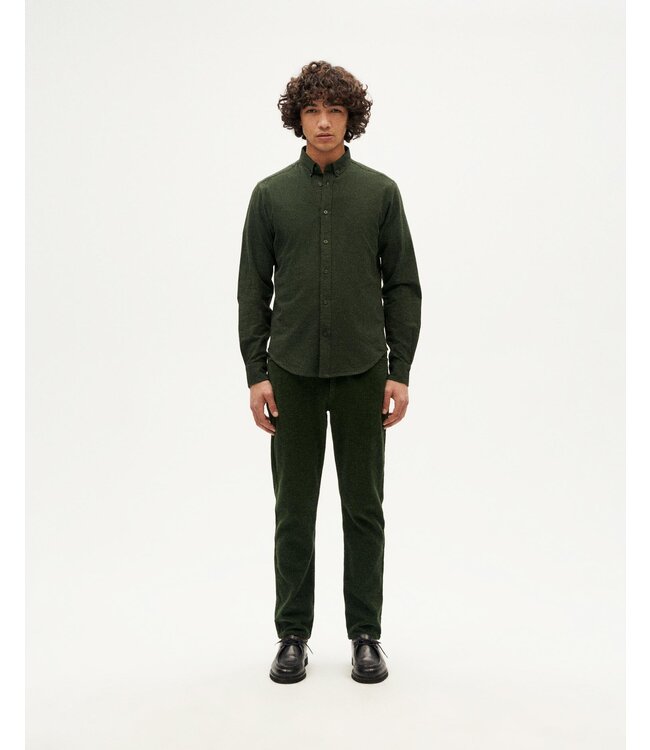 THINKING MU •• Microchecks Ant Shirt | Green