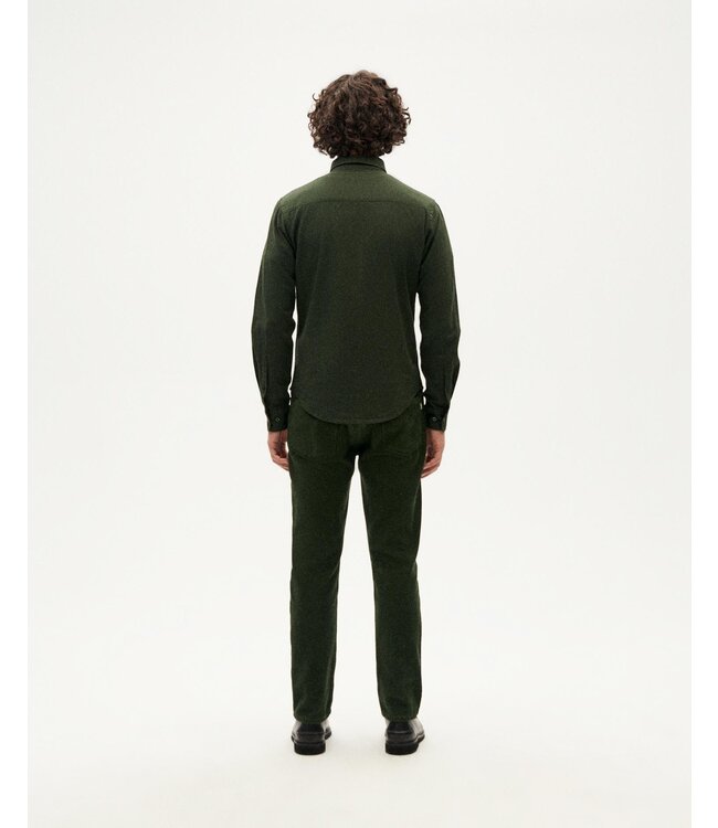 THINKING MU •• Microchecks Ant Shirt | Green