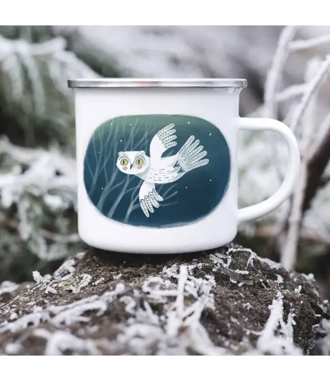Illu-ster •• Emaille mok | Snow Owl