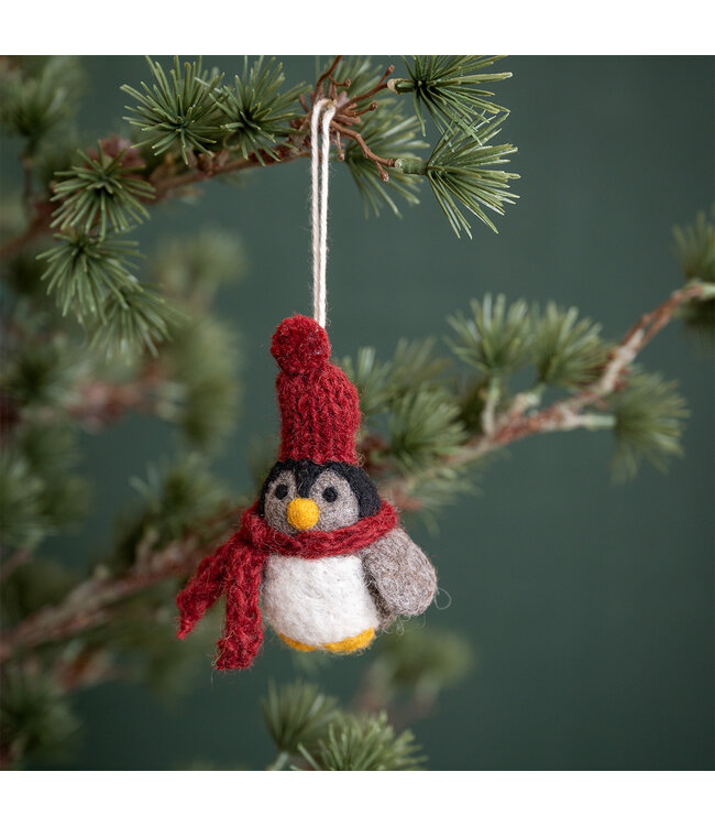 SJAAL MET VERHAAL  •• Hanger Pinguin met muts