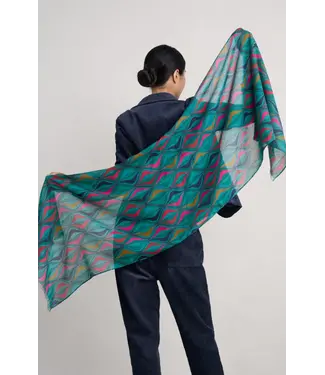 SEASALT CORNWALL •• May Garland Scarf | Festive Ribbons Dark Jade