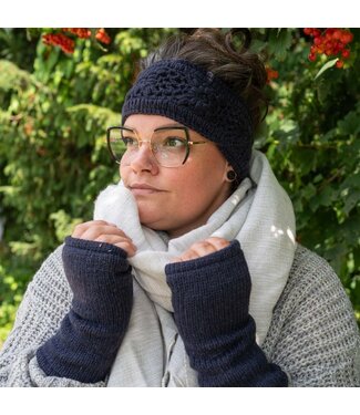 SJAAL MET VERHAAL  •• Haarband Granny Square Donkerblauw