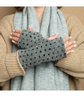 SJAAL MET VERHAAL  •• Handwarmers Lovely Grijs Gemêleerd