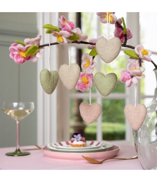 SJAAL MET VERHAAL  •• Hanger Hart | Roze - Groen - beige
