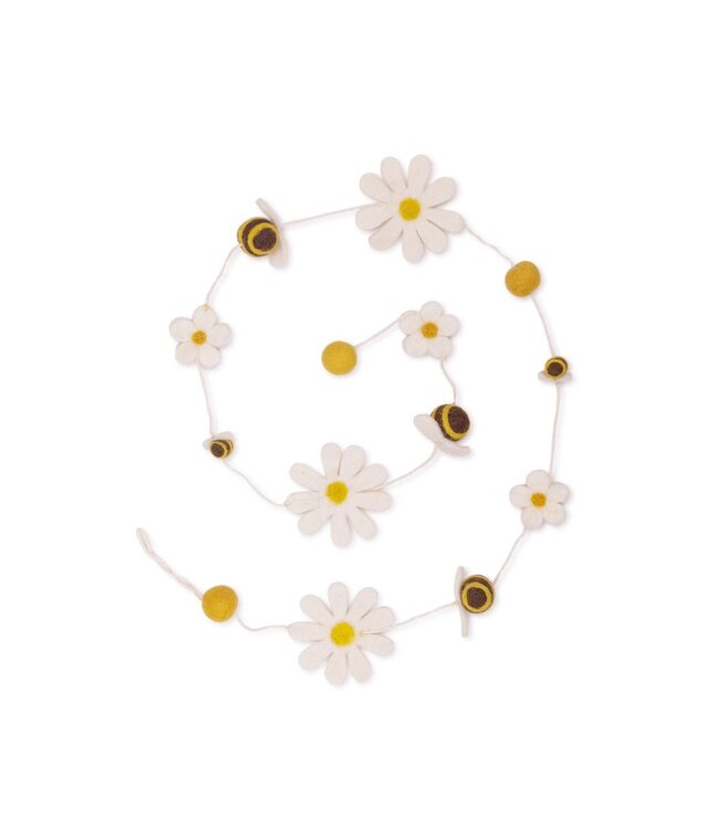 SJAAL MET VERHAAL  •• Viltslinger Bij met Margrietjes