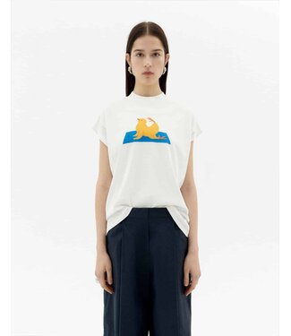 THINKING MU •• Yogui Animal Volta Tee | White