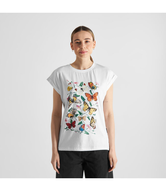 DEDICATED. •• T-shirt Vadstena The Phoenix Bird | T-shirt Visby Butterfly Field | White - Copy