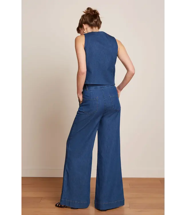 KING LOUIE •• Bianca Gilet Chambray | Denim Blue