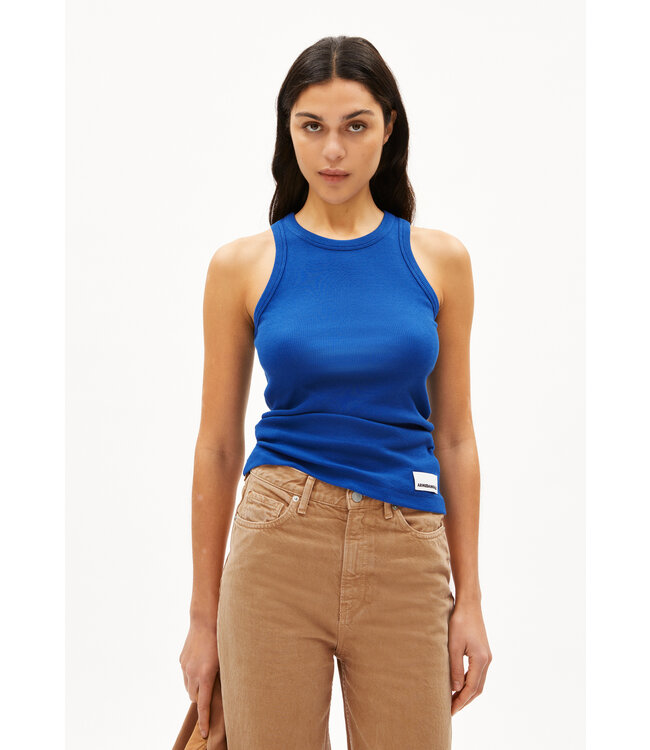 ARMEDANGELS •• KANITAA |Lapis Blue ~ top van biologisch katoen