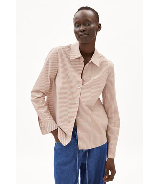 ARMEDANGELS •• LOUILAA STRIPED | Pale Umber - Light Oatmilk