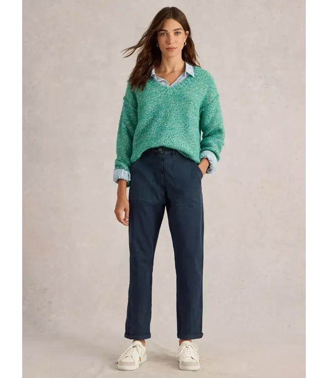 WHITE STUFF •• Twister Full Length Chino Trouser | Dark Navy