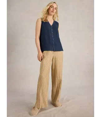 WHITE STUFF •• DELILAH BUTTON TOP | Dark Navy