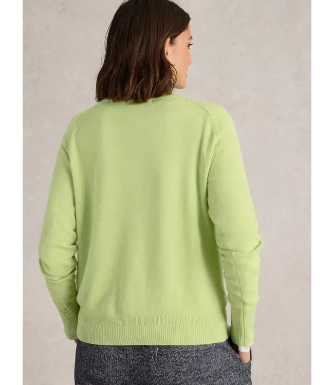 WHITE STUFF •• Lulu Crew Neck Cardi | Bright Yellow