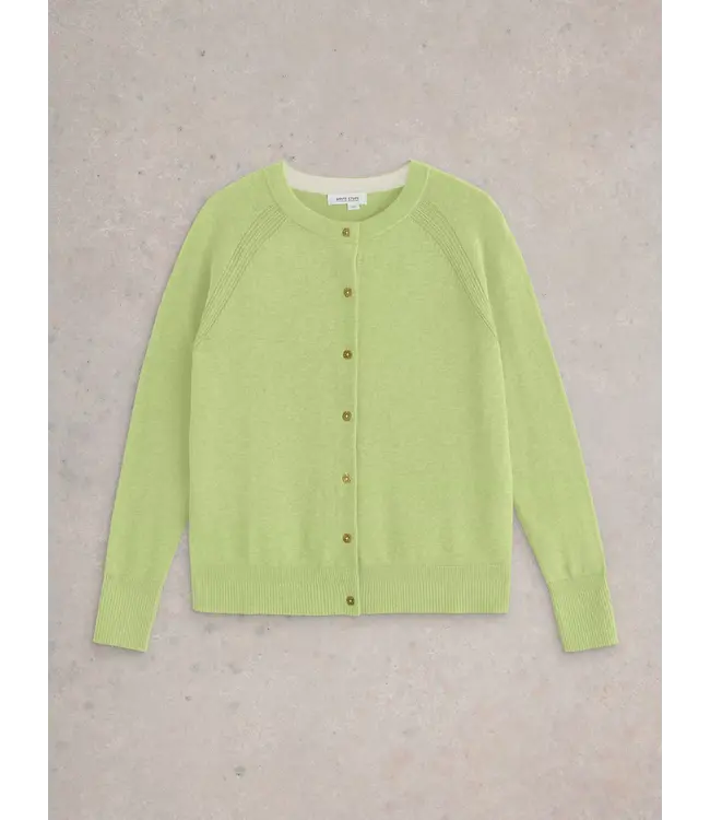 WHITE STUFF •• Lulu Crew Neck Cardi | Bright Yellow