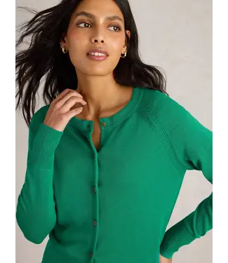 WHITE STUFF •• Lulu Crew Neck Cardi | Bright Green