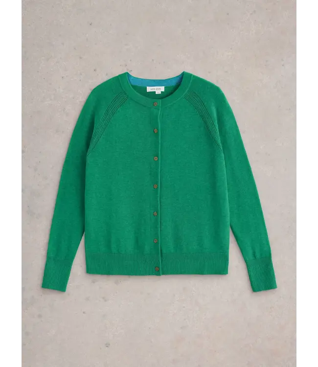 WHITE STUFF •• Lulu Crew Neck Cardi | Bright Green