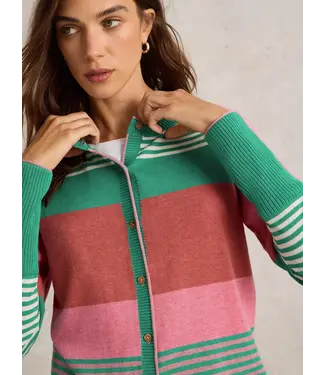 WHITE STUFF •• Lulu Cardi Stripe | Pink Multi